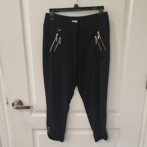 Vintage Cache Black Pants with Gold Zipper Details